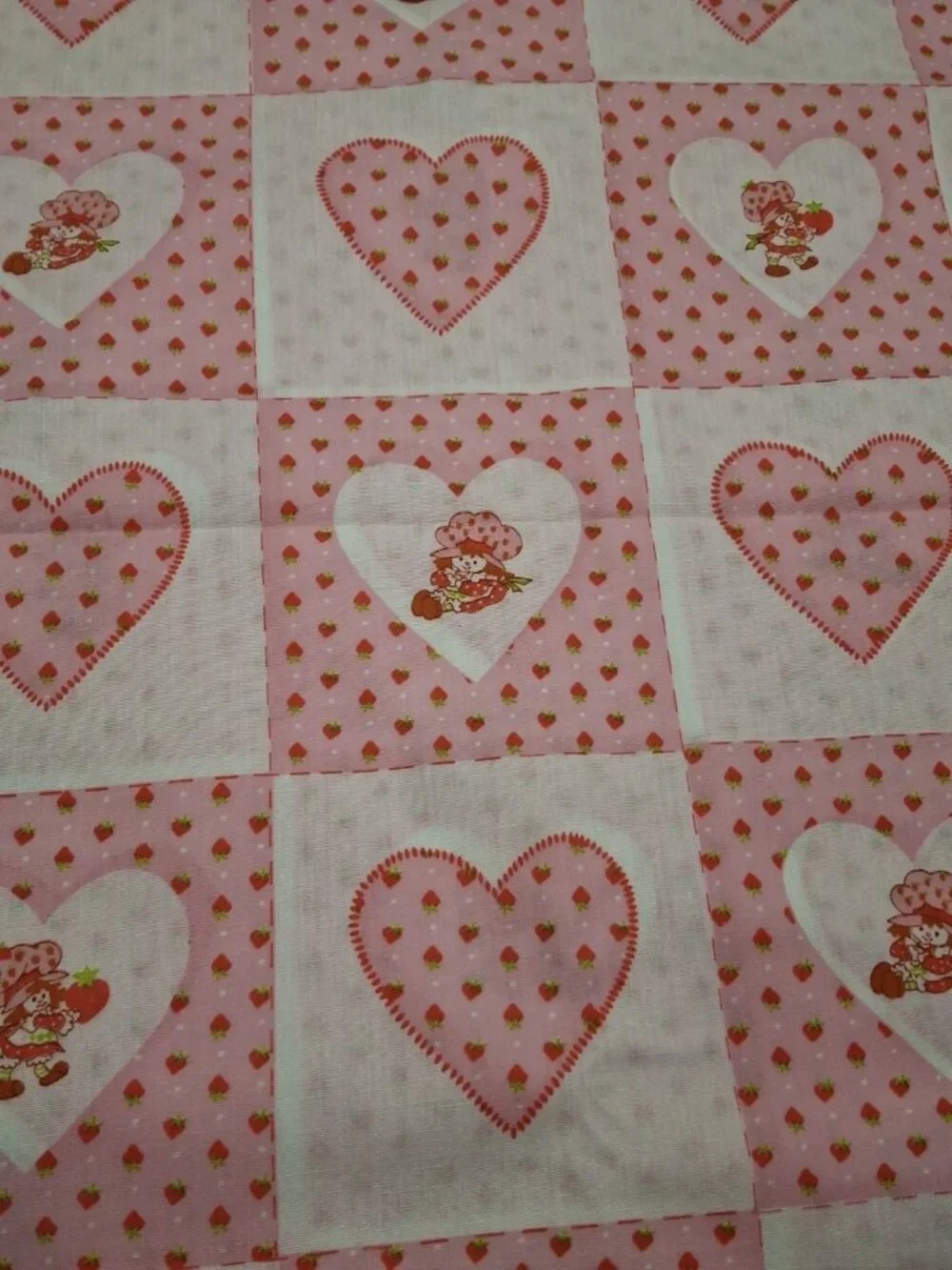 Vtg Strawberry Shortcake Cotton Fabric -3.25 ydsx44